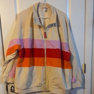 Target X Lego Collection Womens track jacket 3X EUC color block cream sweater
